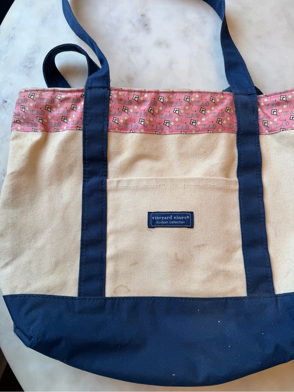 Vineyard Vines Theta Trim Canvas Tote
